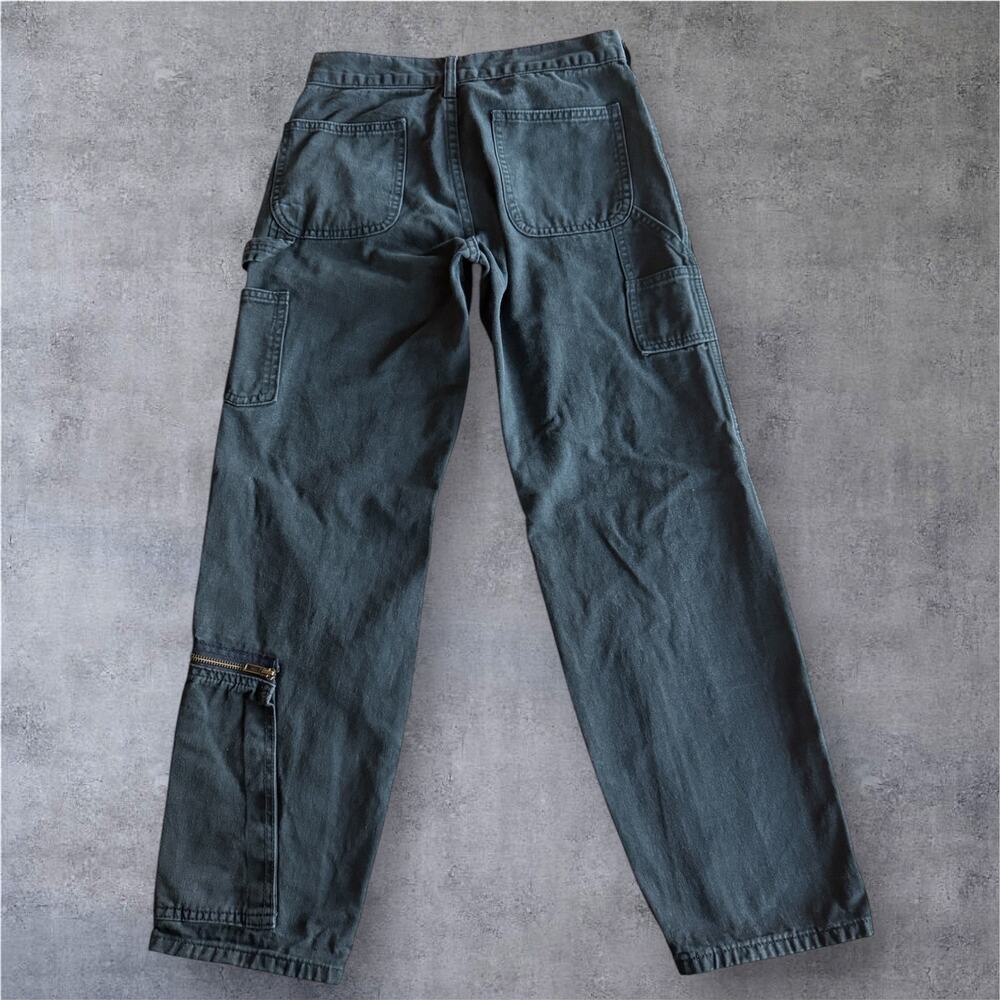 J Galt Brandy Melville Shanghai Cargo Pants Black Wide Leg Utility Y2K Sz Sm - Picture 2 of 11